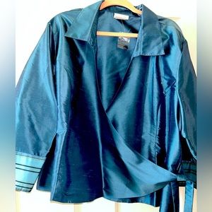 Beautiful Blue Silk Pantsuit NWT